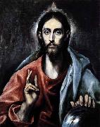 GRECO, El Christ as Saviour oil painting artist